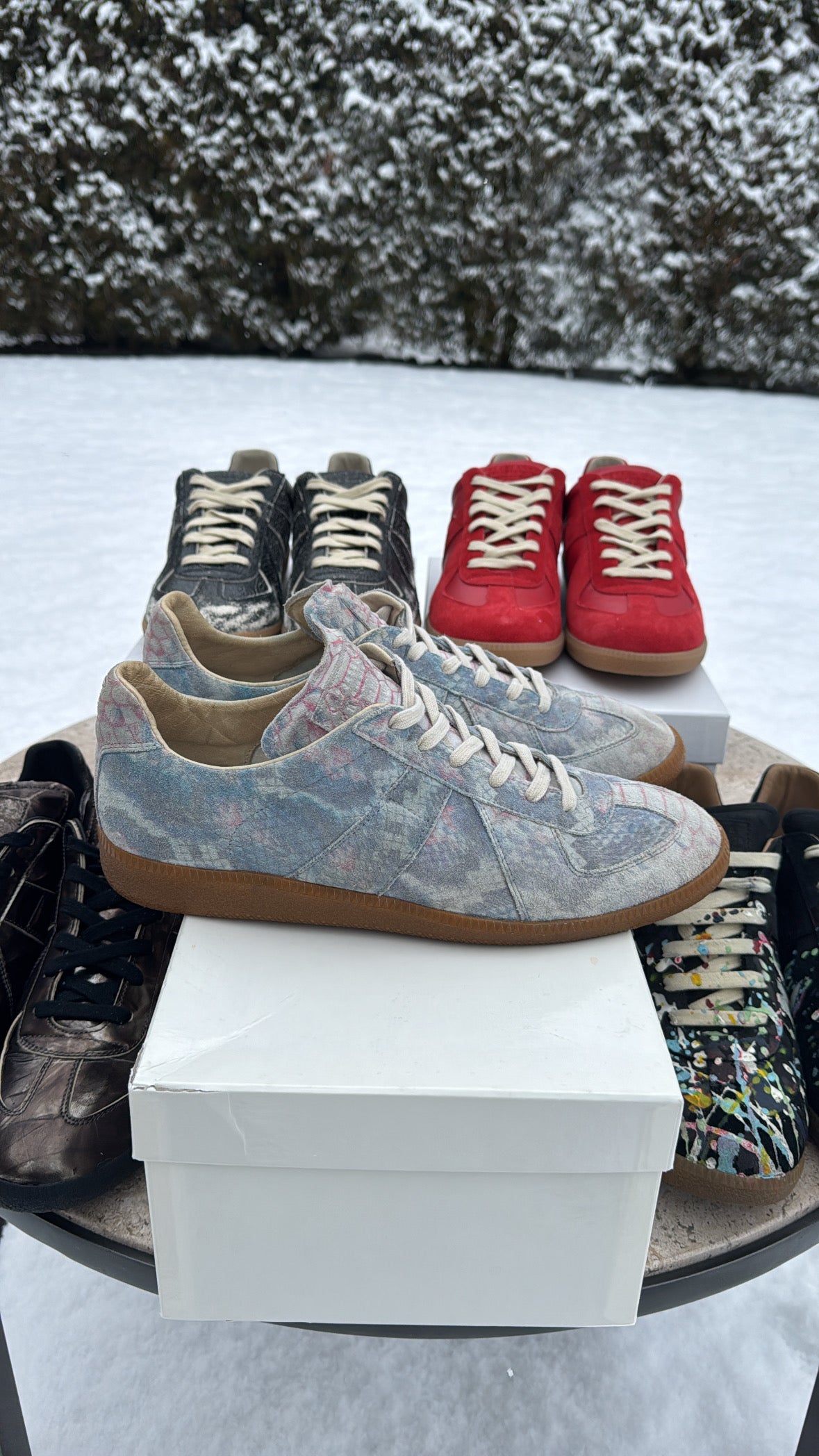 Maison Margiela Replica Low GAT A/W 12 Reptile Print Suede