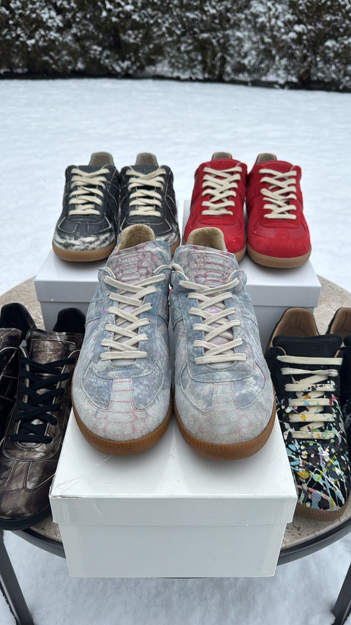 Maison Margiela Replica Low GAT A/W 12 Reptile Print Suede