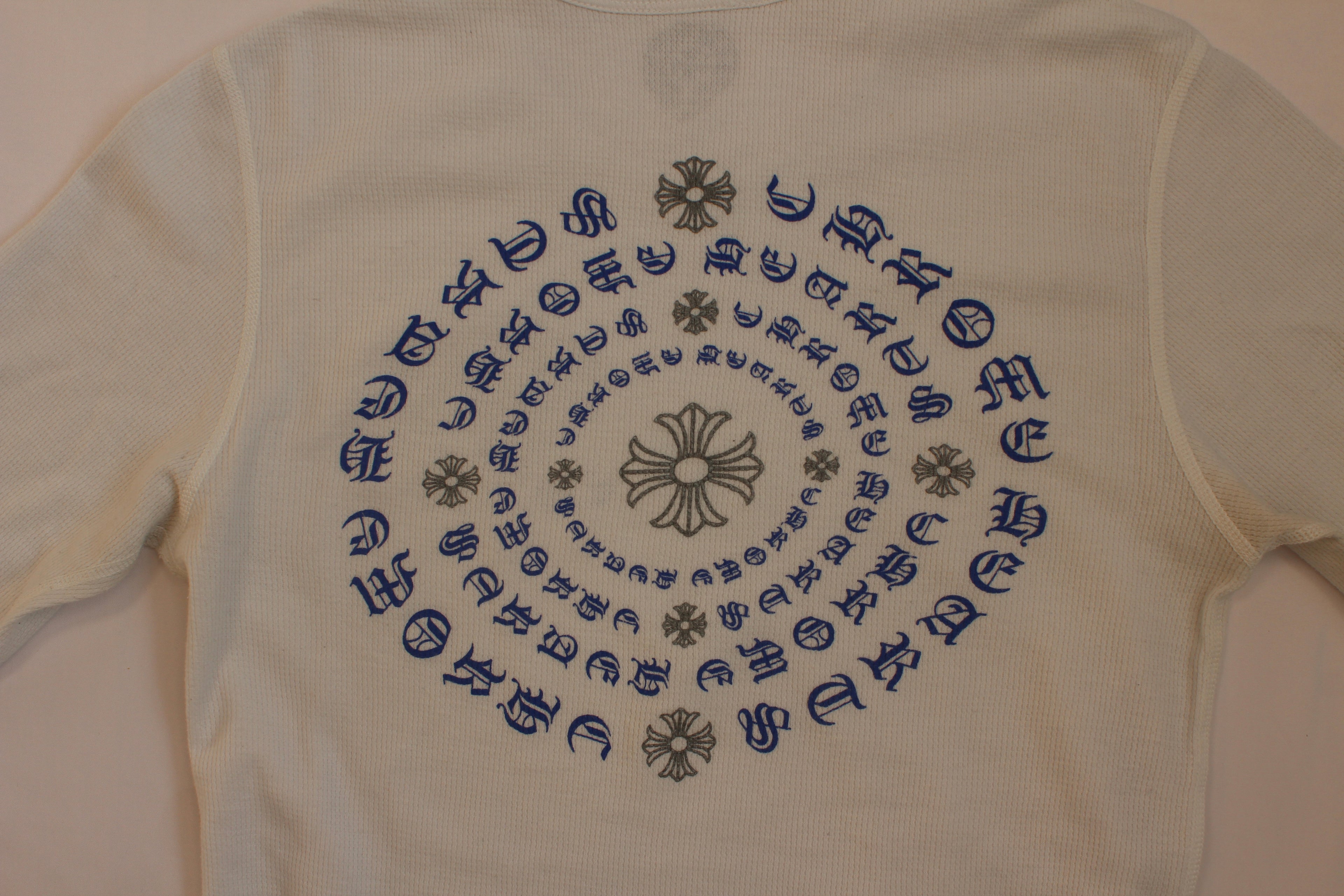 Chrome Hearts White Cemetery Cross Back Print Long Sleeve T-Shirt