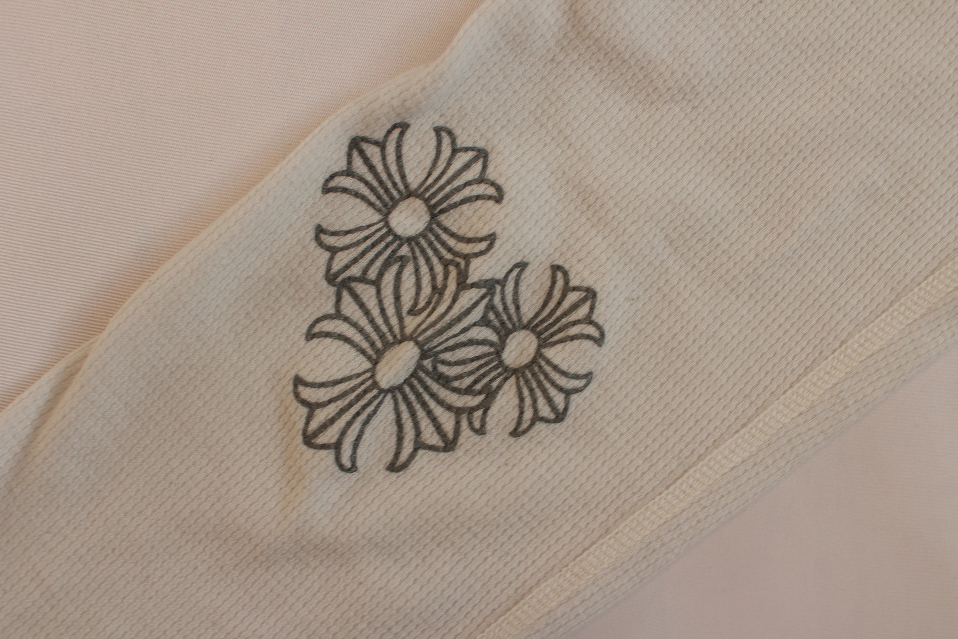 Chrome Hearts White Cemetery Cross Back Print Long Sleeve T-Shirt