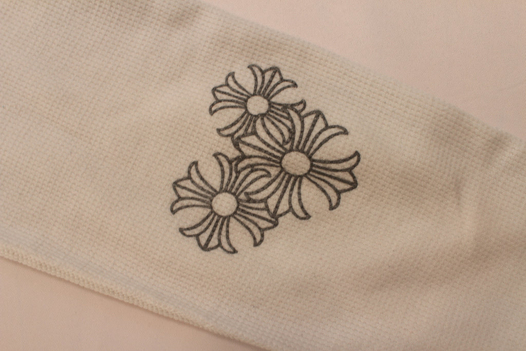 Chrome Hearts White Cemetery Cross Back Print Long Sleeve T-Shirt