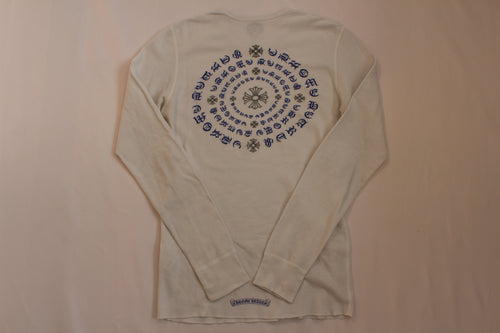 Chrome Hearts White Cemetery Cross Back Print Long Sleeve T-Shirt