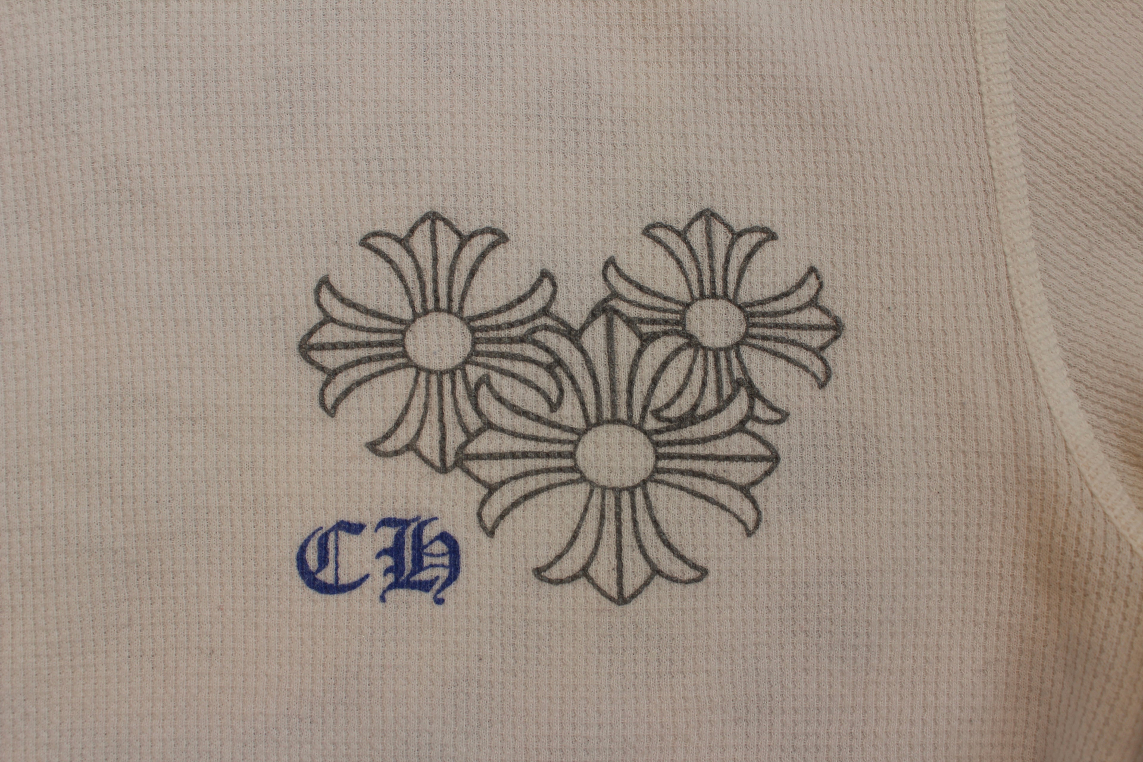 Chrome Hearts White Cemetery Cross Back Print Long Sleeve T-Shirt