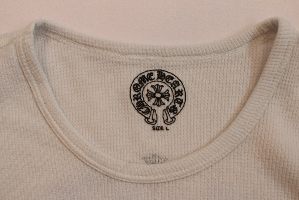 Chrome Hearts White Cemetery Cross Back Print Long Sleeve T-Shirt
