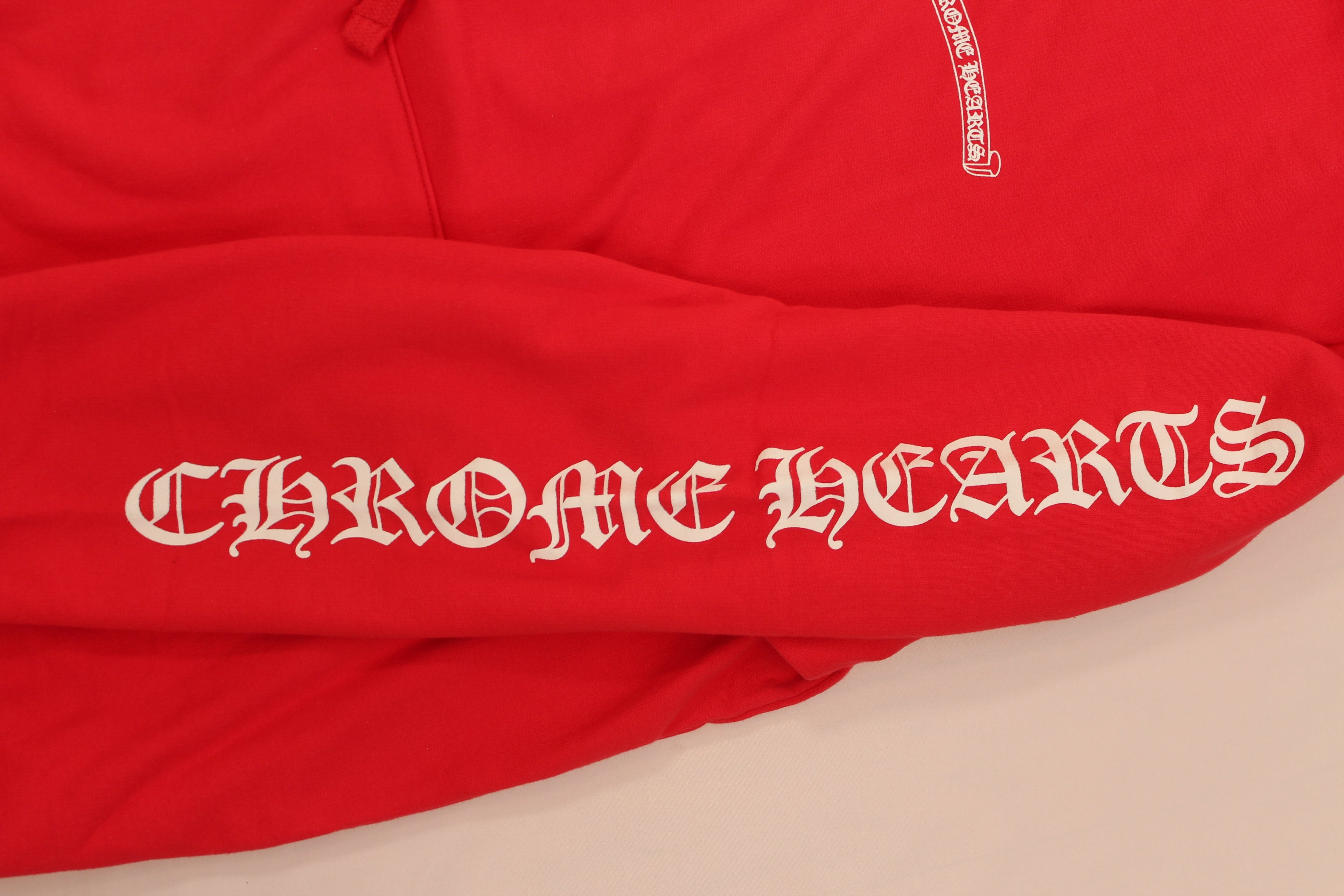 Chrome Hearts Red Scroll Hoodie