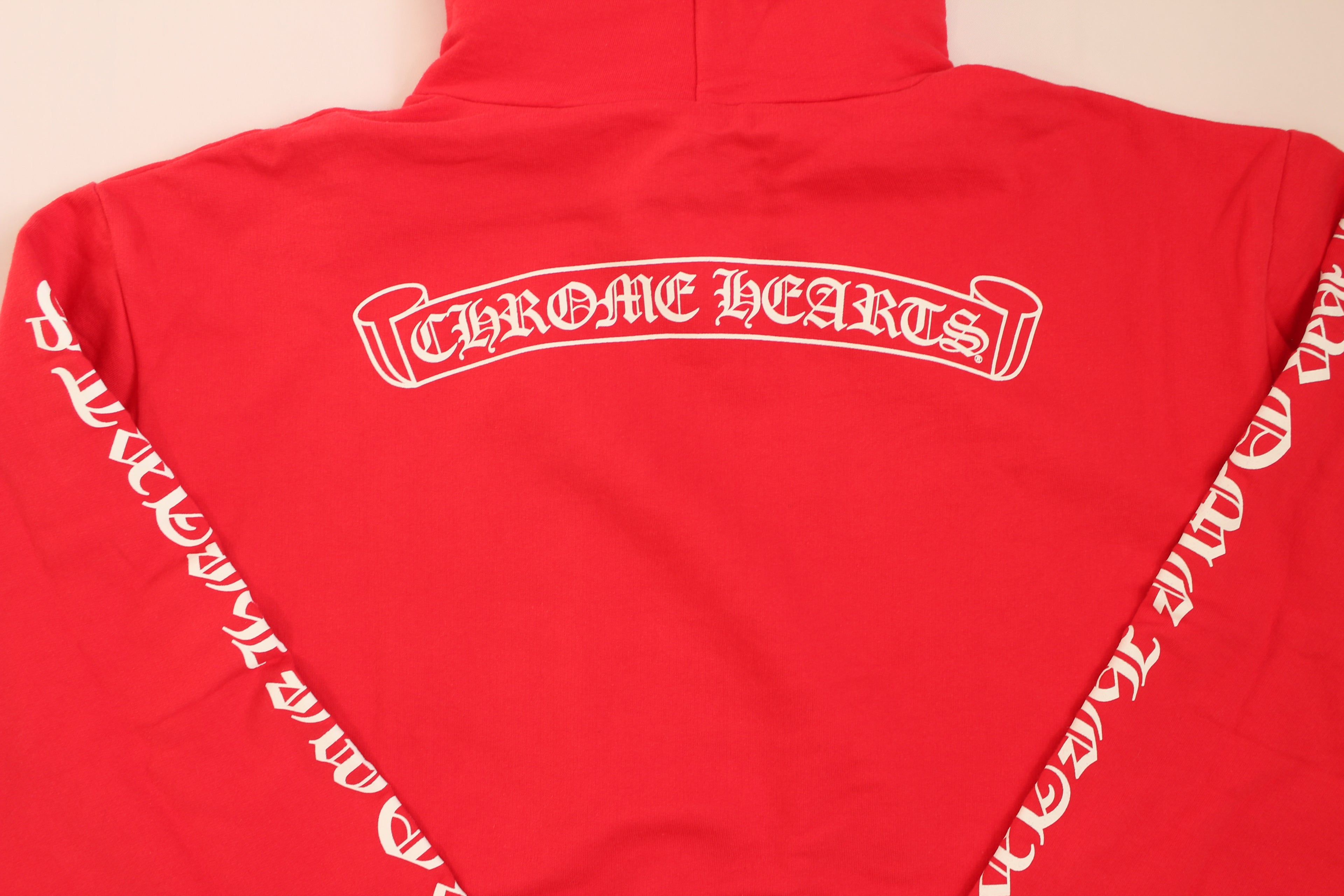 Chrome Hearts Red Scroll Hoodie