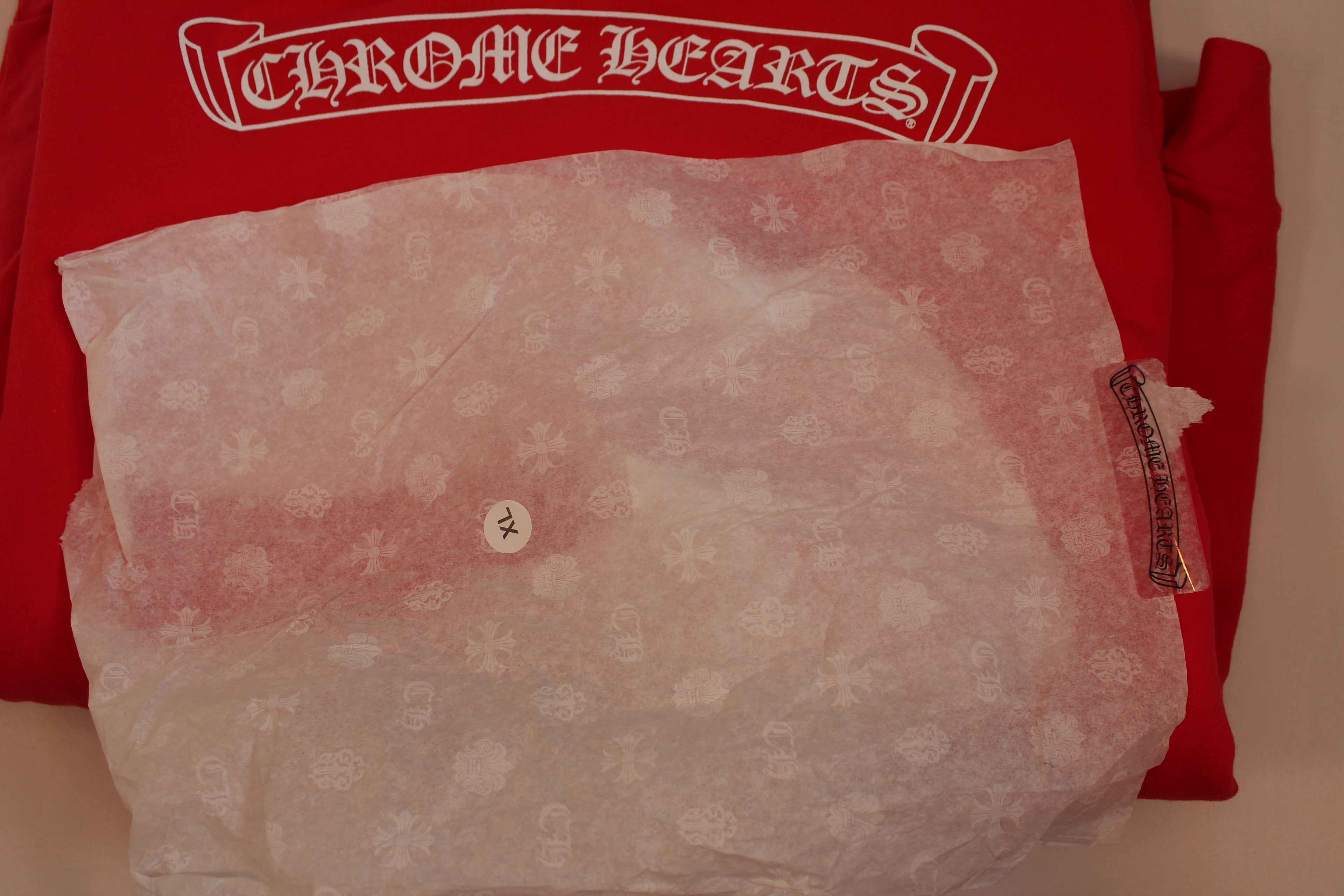 Chrome Hearts Red Scroll Hoodie