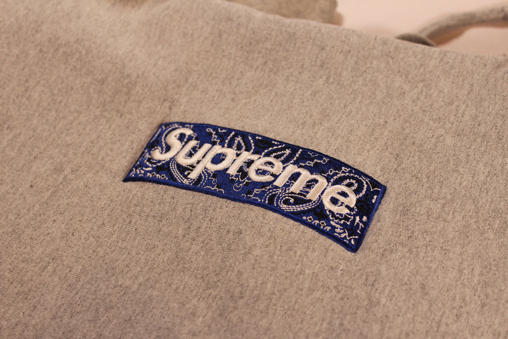 Supreme Bandana Box Logo Hooded Sweatshirt 'Heather Grey'