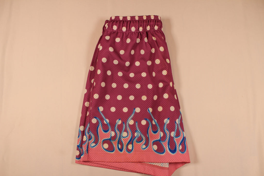 Eric Emanuel Pink Polka Dot Flame Shorts