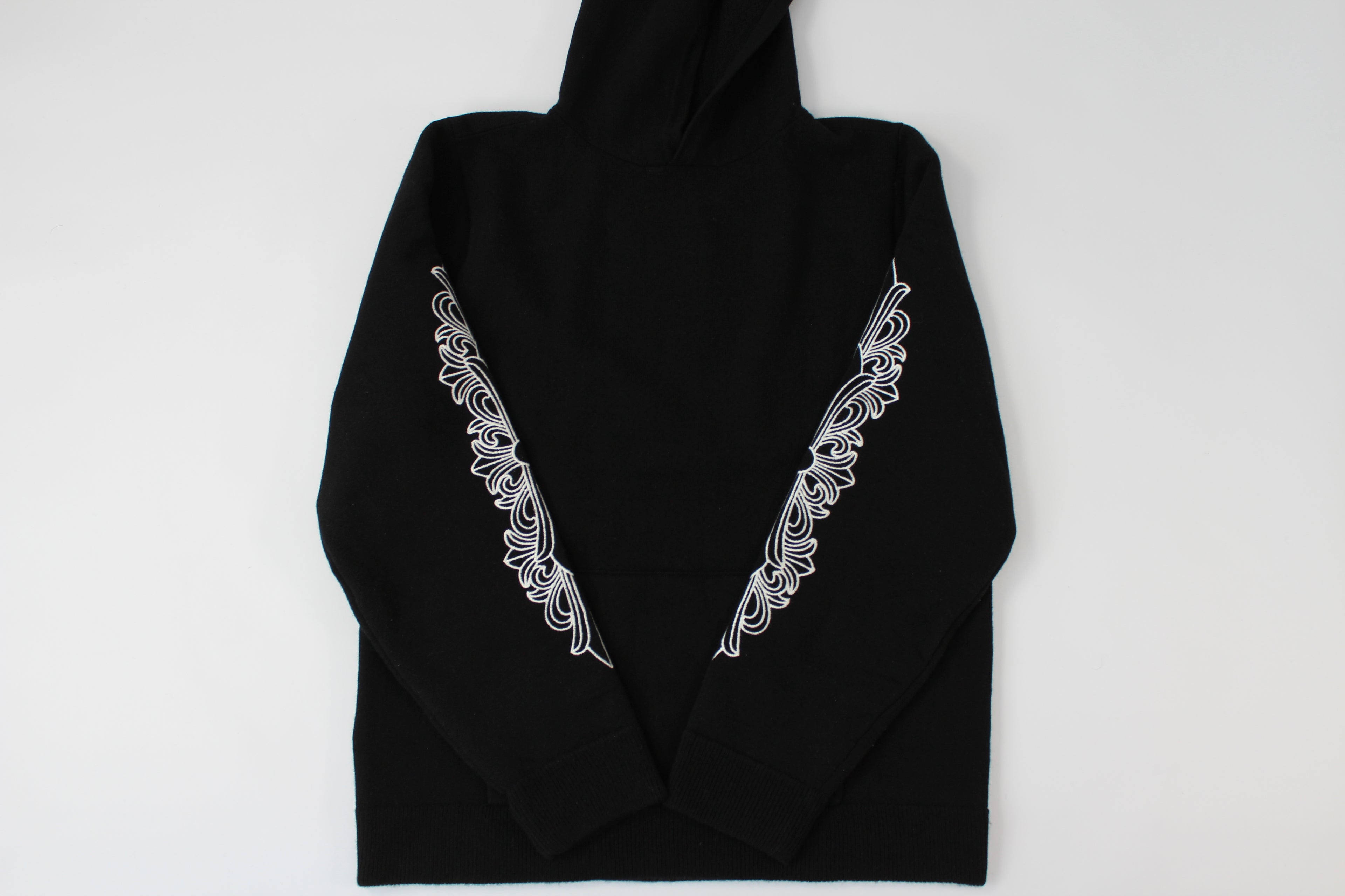 Chrome Hearts Cashmere Embroidered Floral Sleeve Hoodie