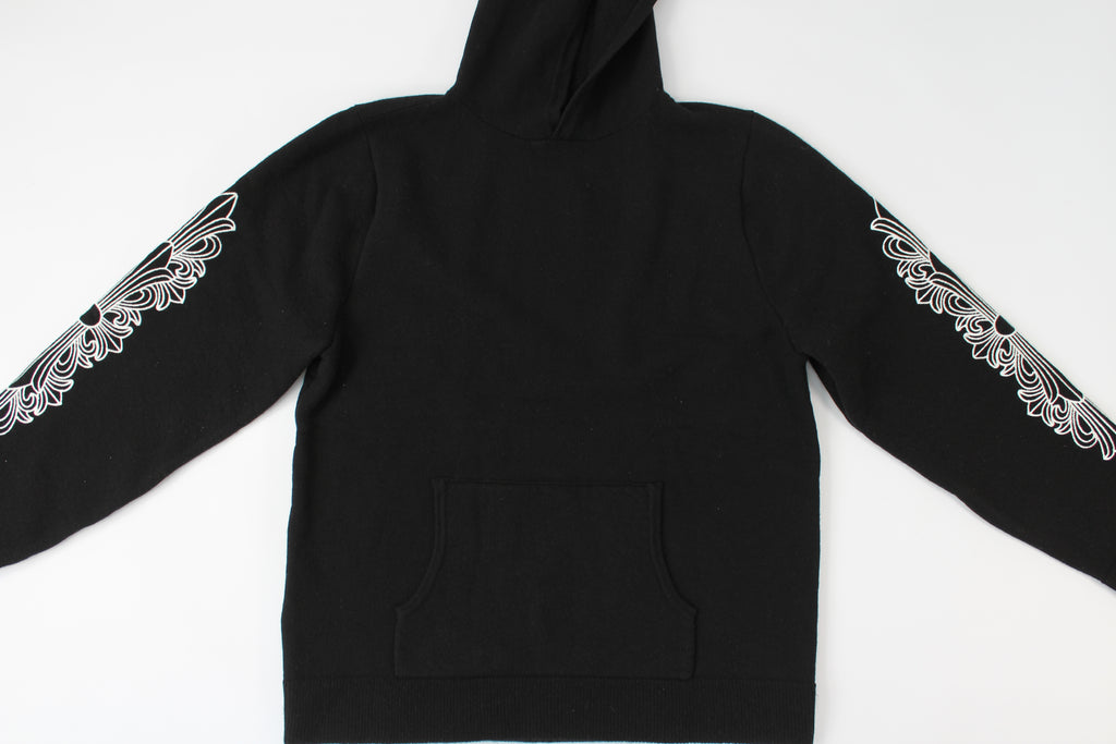 Chrome Hearts Cashmere Embroidered Floral Sleeve Hoodie