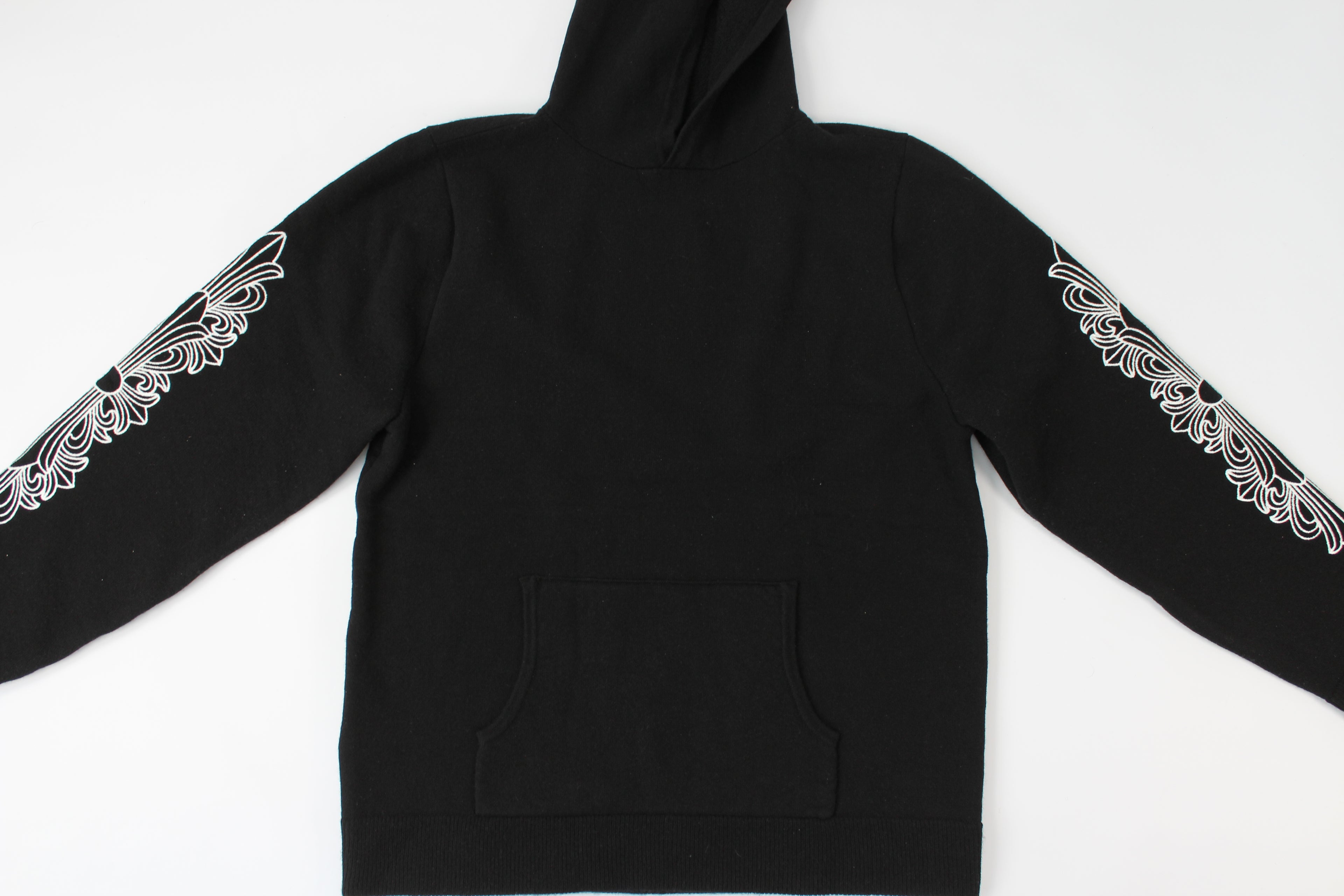 Chrome Hearts Cashmere Embroidered Floral Sleeve Hoodie