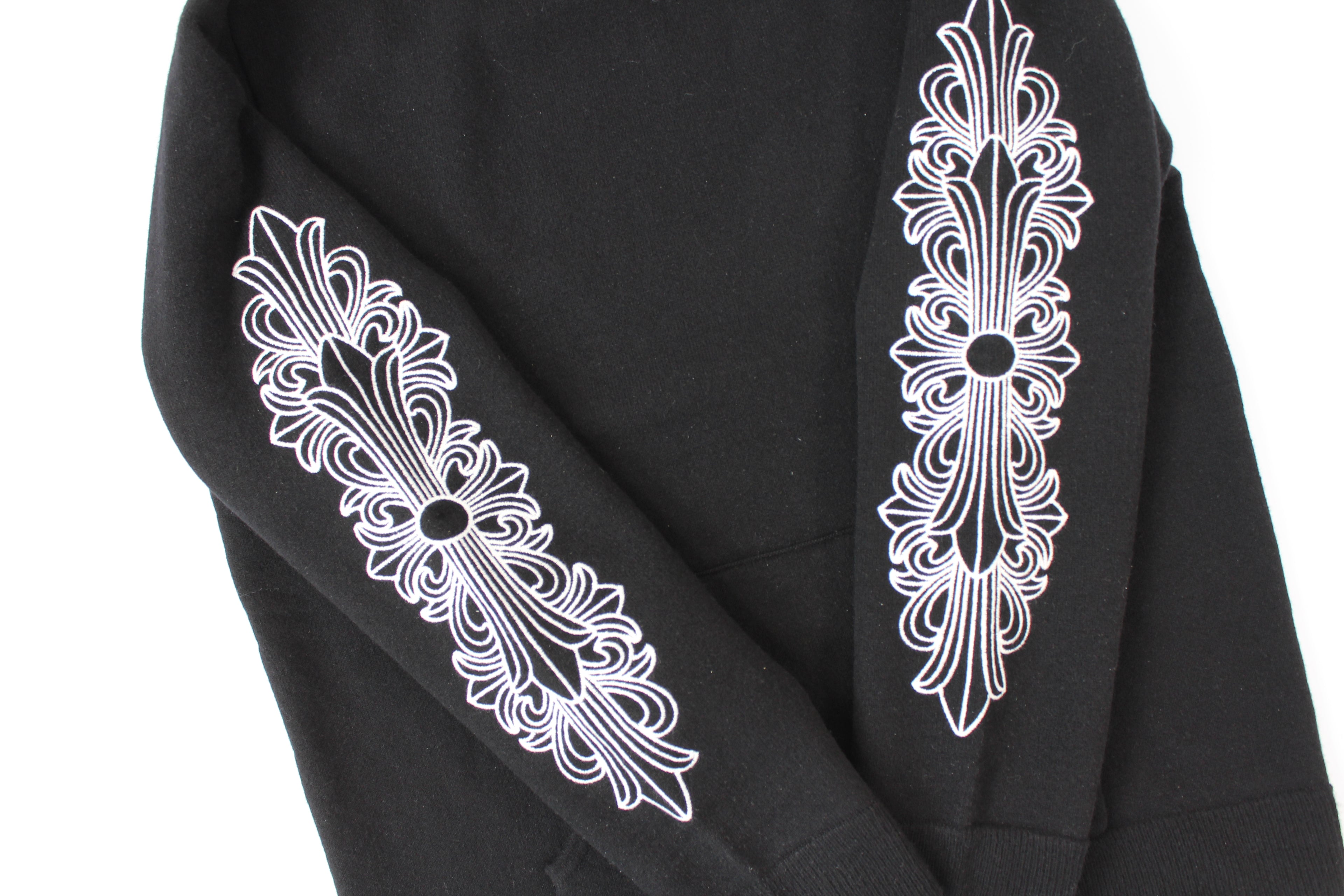 Chrome Hearts Cashmere Embroidered Floral Sleeve Hoodie