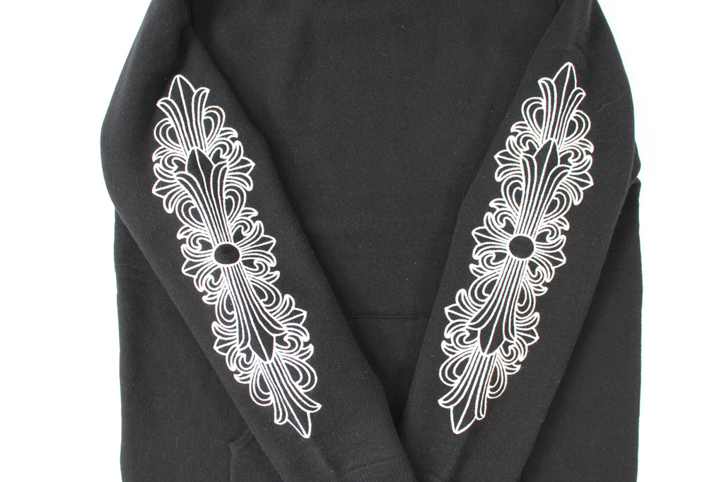 Chrome Hearts Cashmere Embroidered Floral Sleeve Hoodie