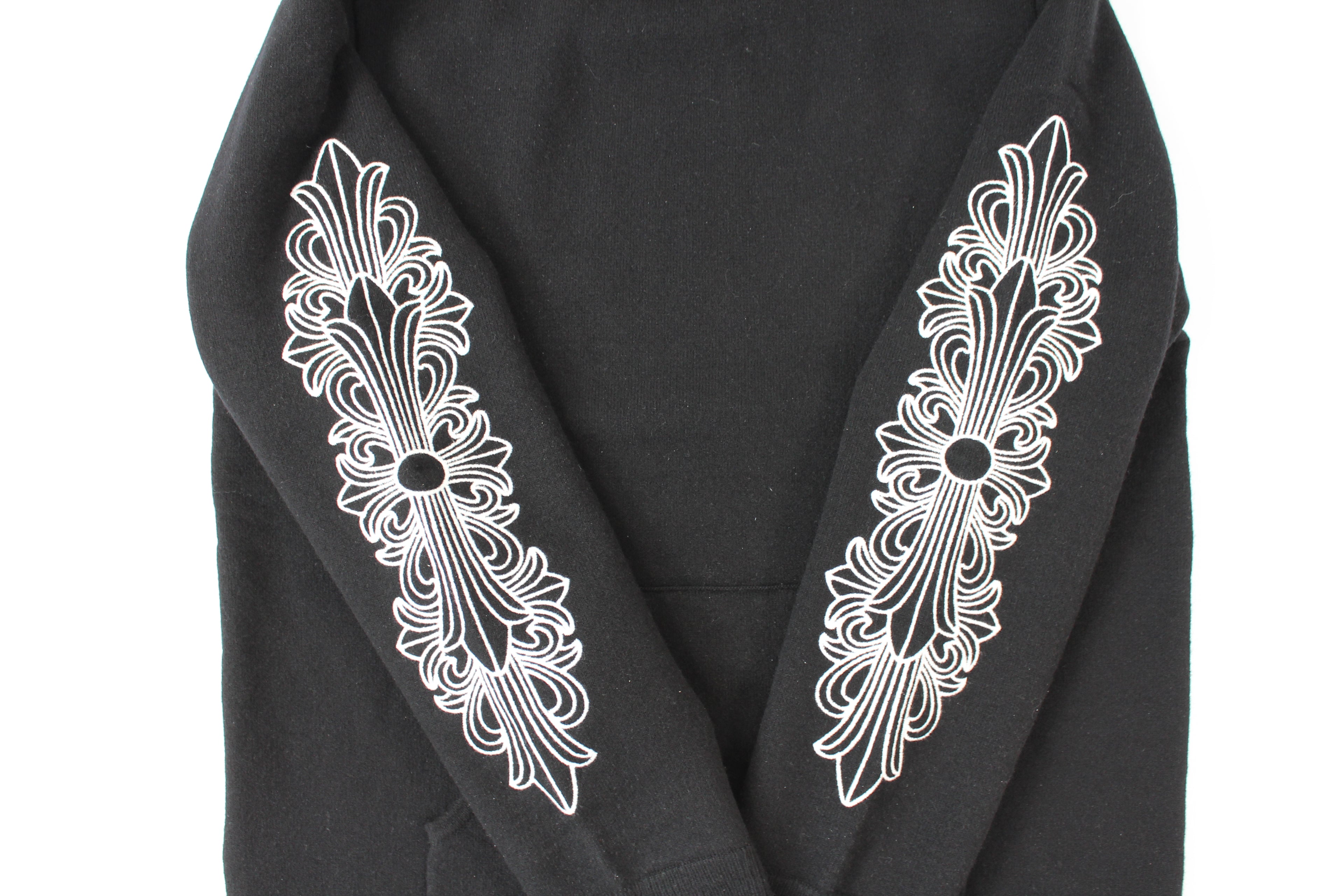 Chrome Hearts Cashmere Embroidered Floral Sleeve Hoodie