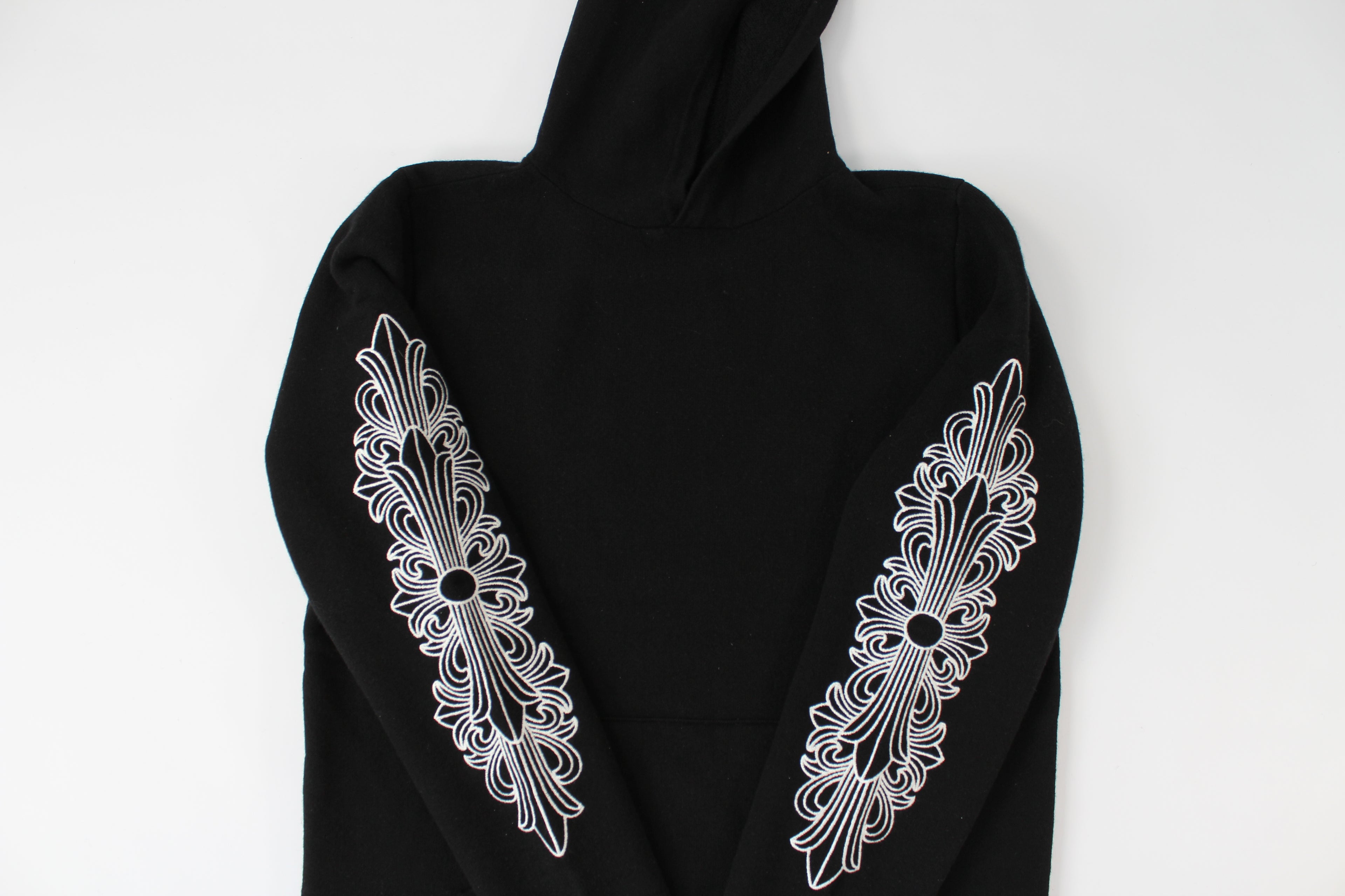 Chrome Hearts Cashmere Embroidered Floral Sleeve Hoodie