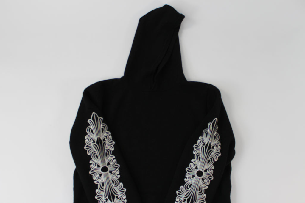 Chrome Hearts Cashmere Embroidered Floral Sleeve Hoodie