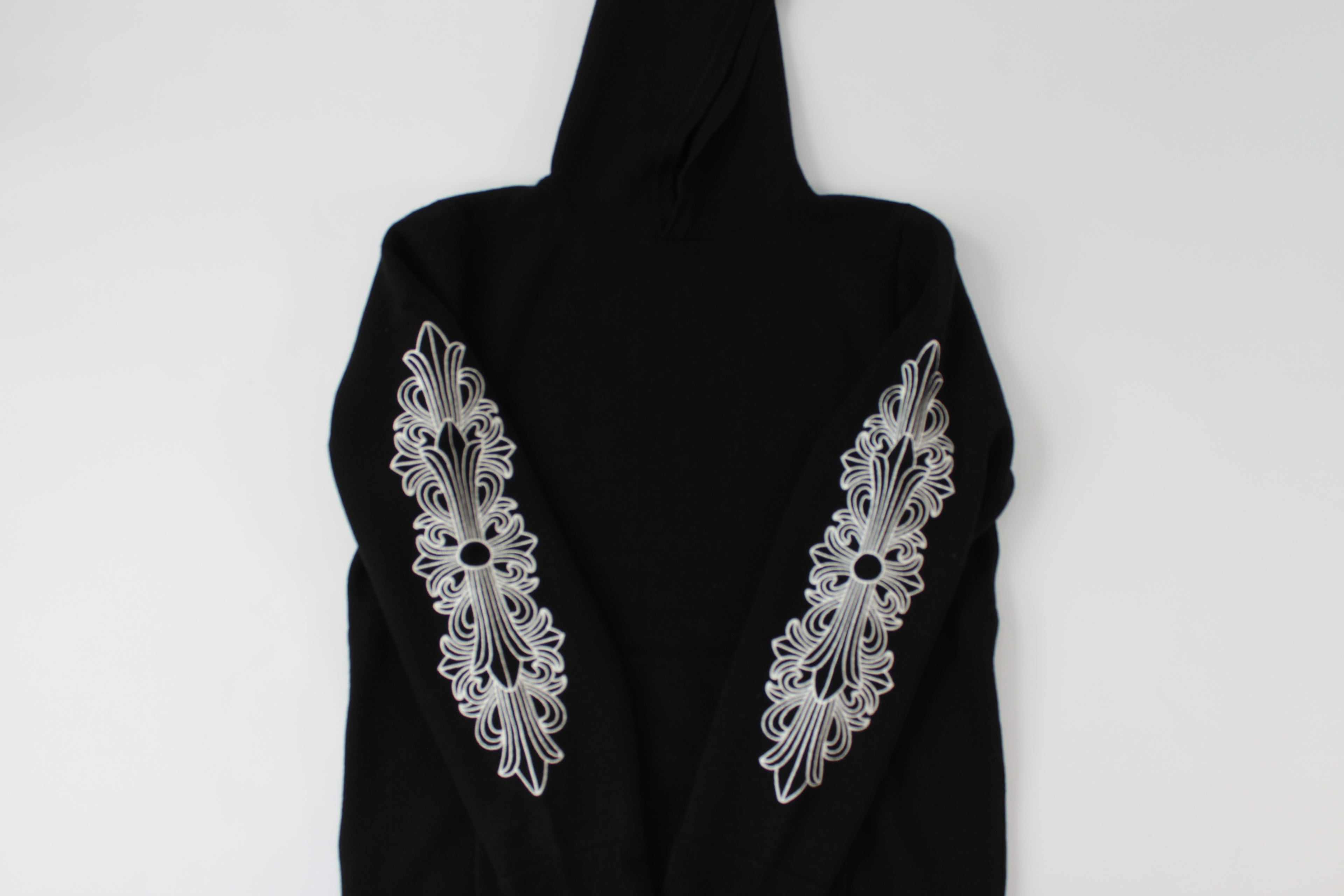 Chrome Hearts Cashmere Embroidered Floral Sleeve Hoodie