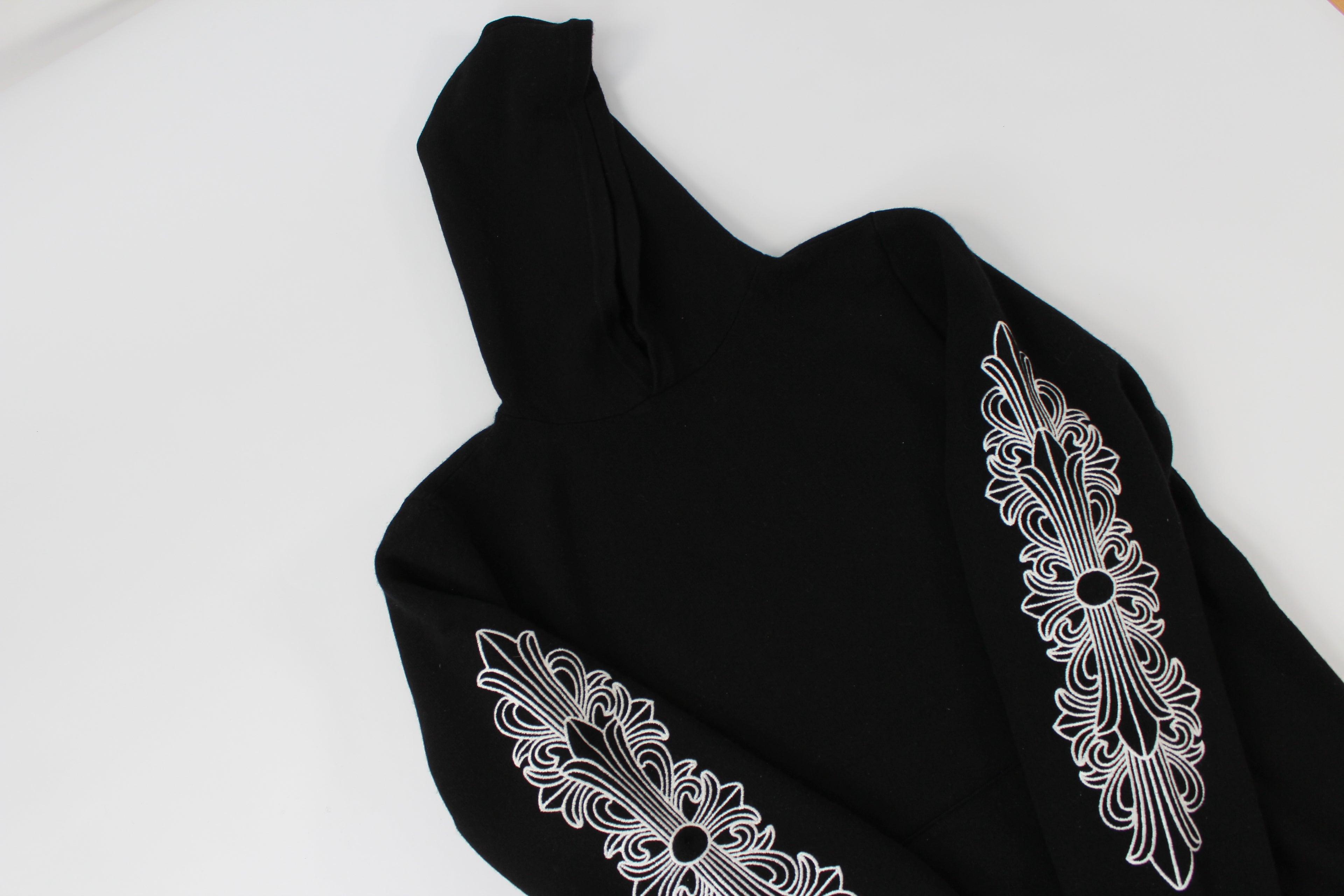 Chrome Hearts Cashmere Embroidered Floral Sleeve Hoodie