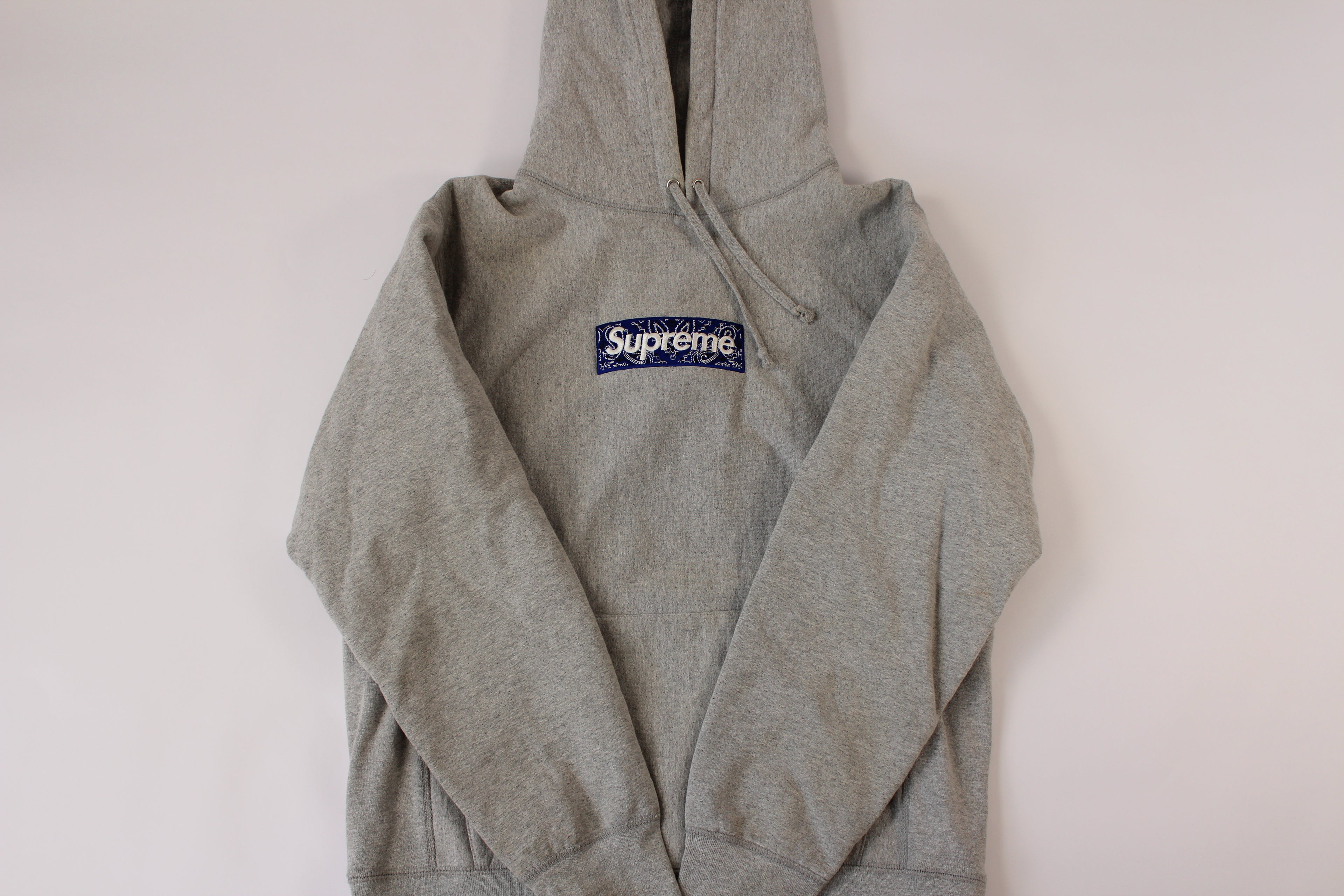 Supreme Bandana Box Logo Hooded Sweatshirt 'Heather Grey'