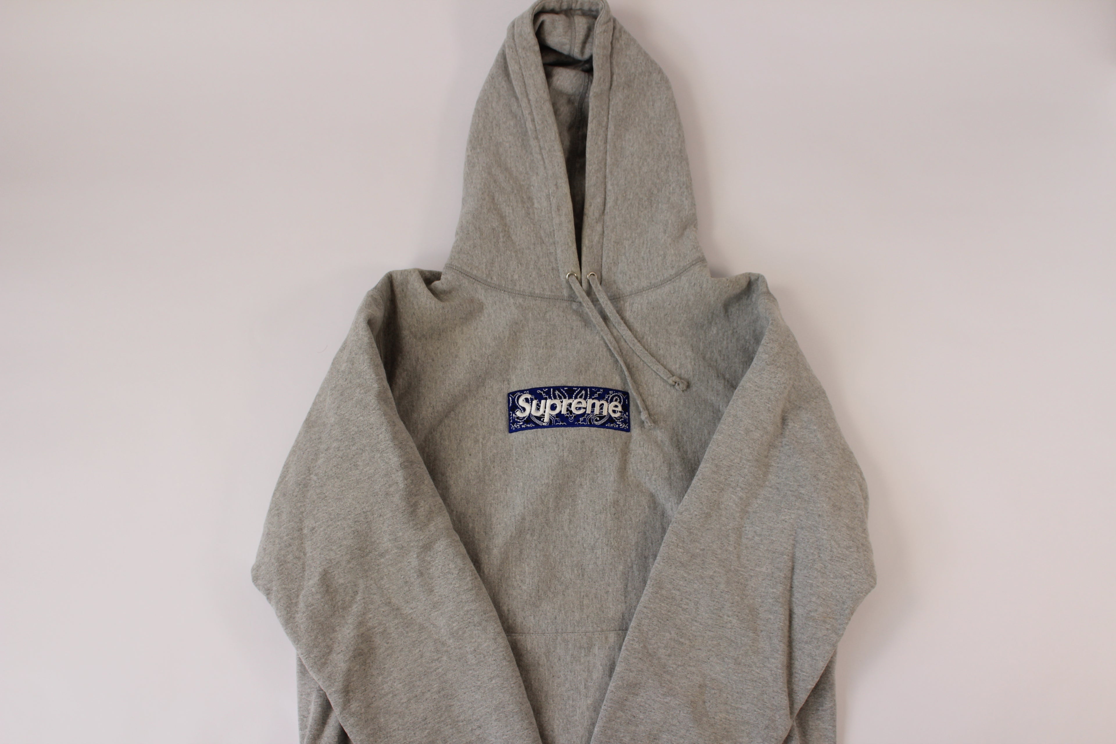 Supreme Bandana Box Logo Hooded Sweatshirt 'Heather Grey'