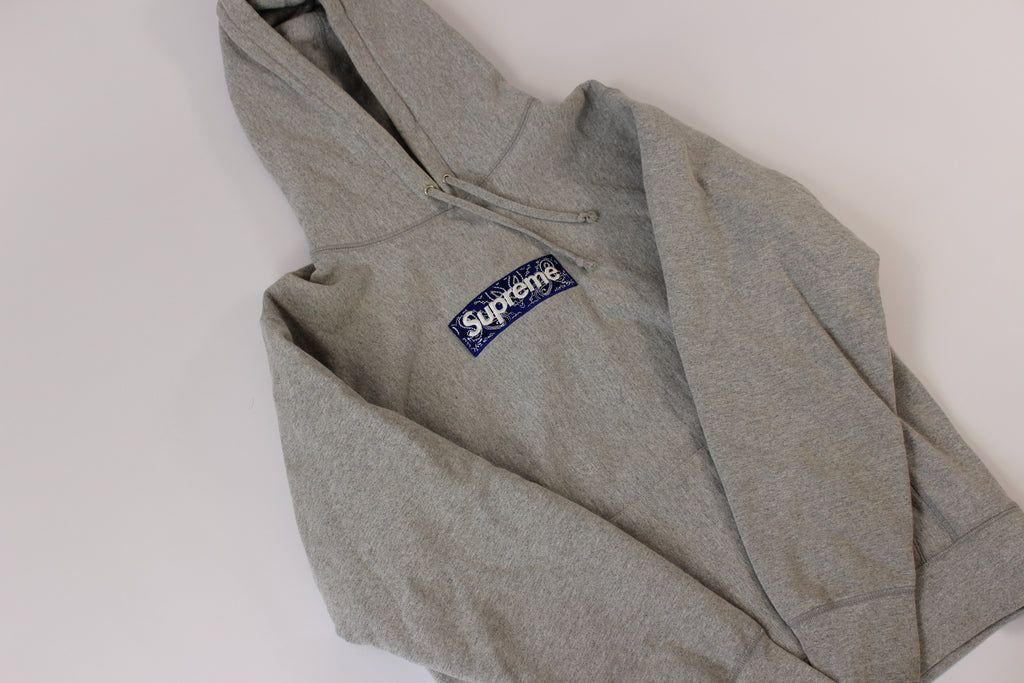 Supreme Bandana Box Logo Hooded Sweatshirt 'Heather Grey'