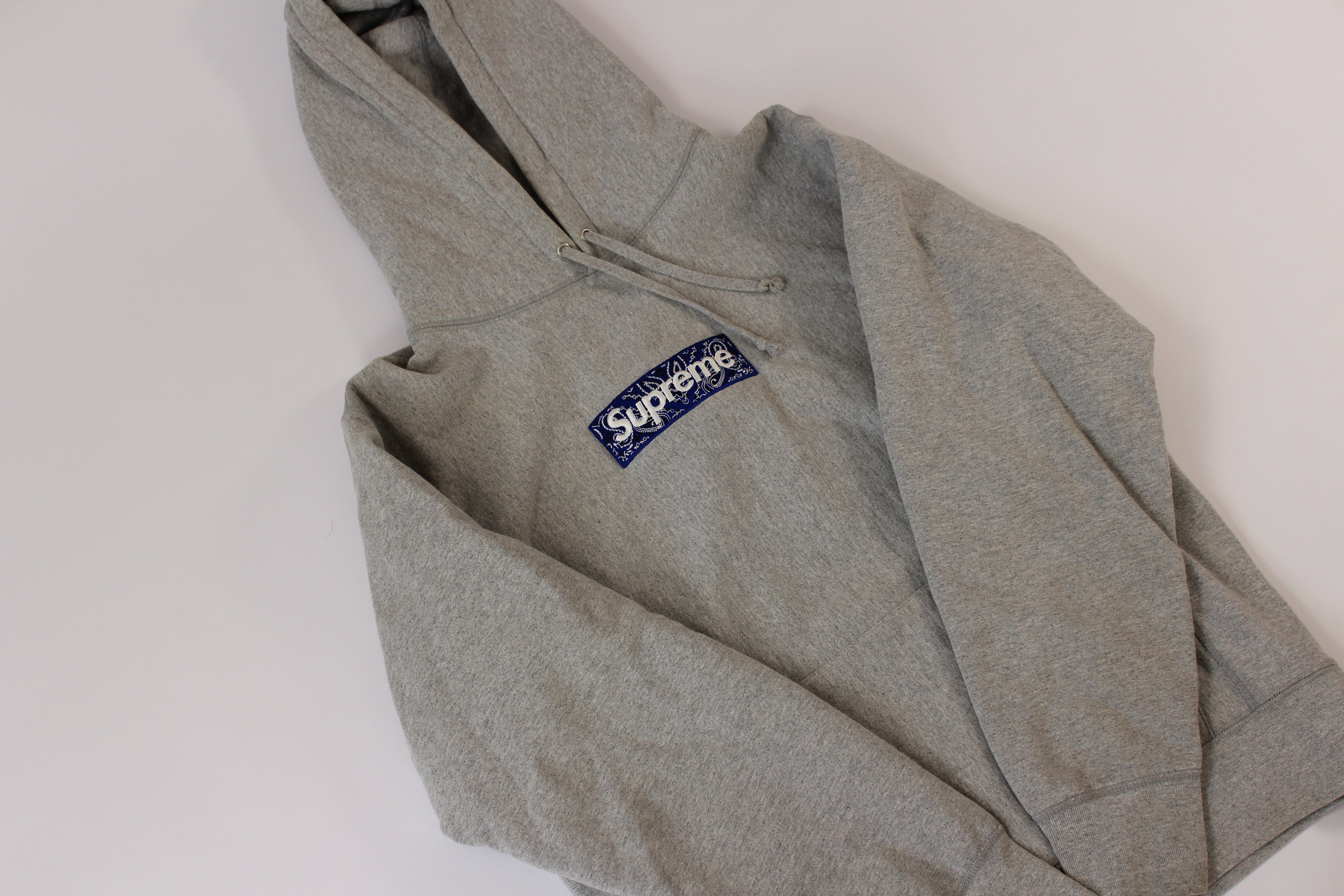 Supreme Bandana Box Logo Hooded Sweatshirt 'Heather Grey'