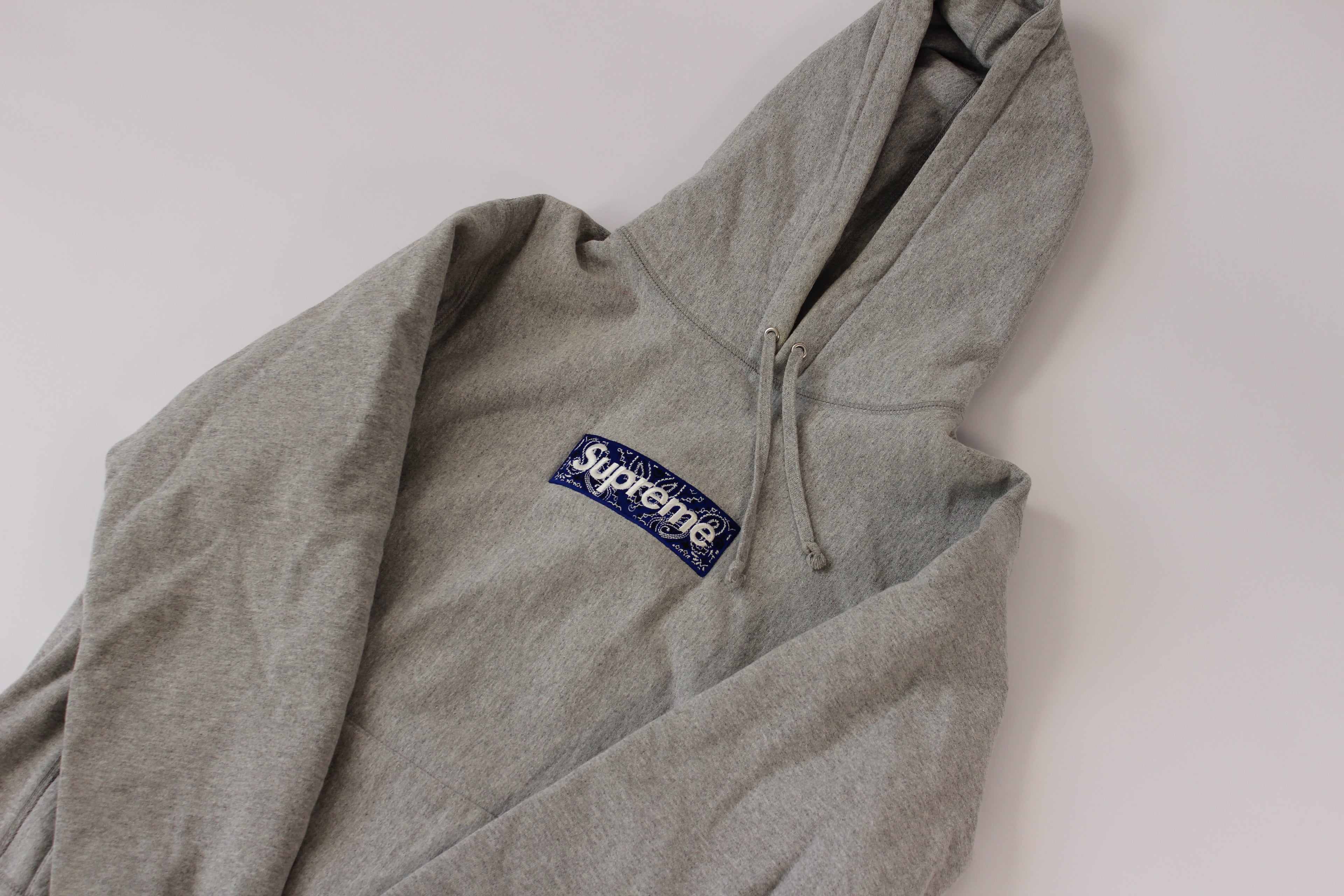 Supreme Bandana Box Logo Hooded Sweatshirt 'Heather Grey'