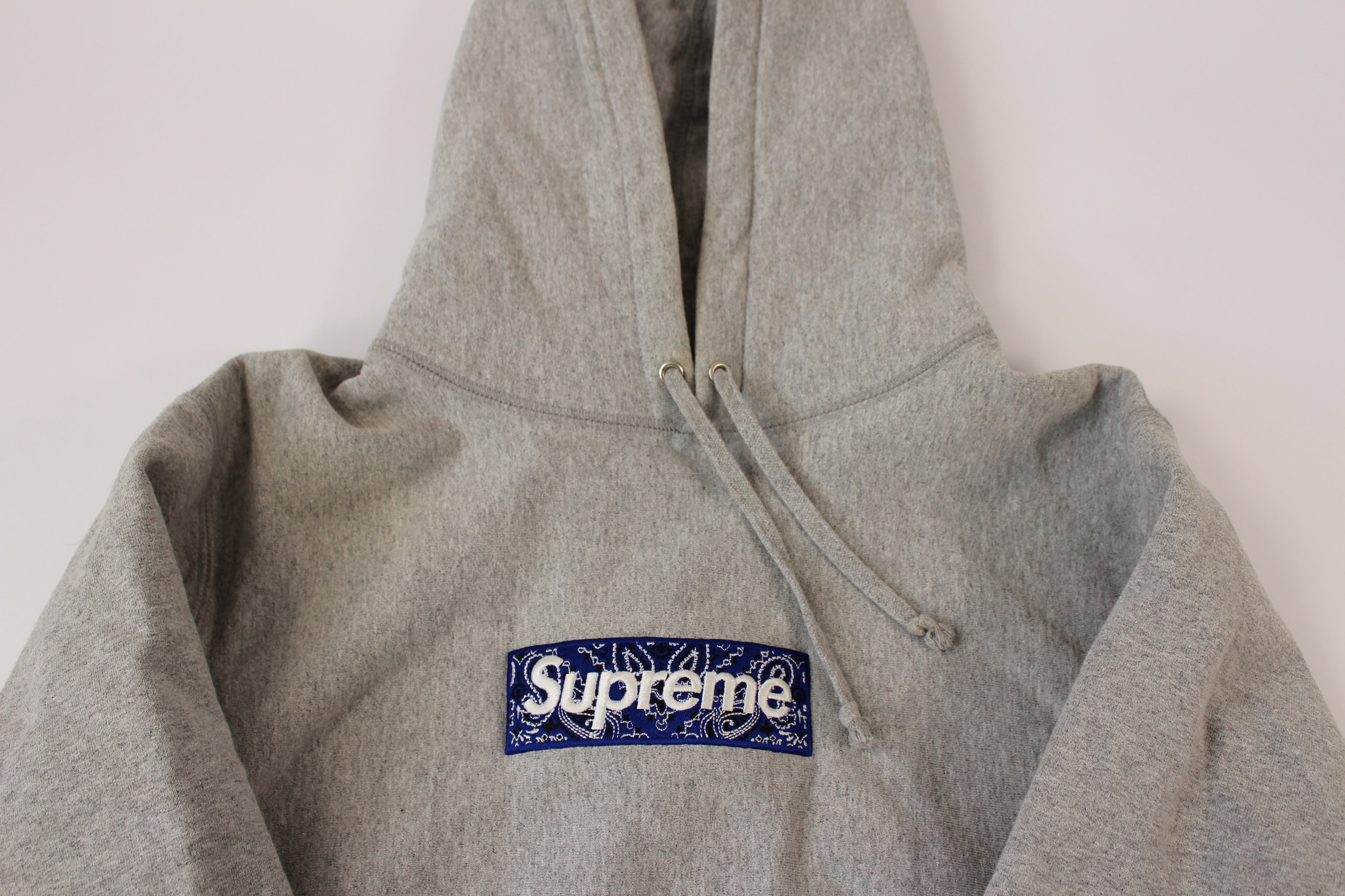 Supreme Bandana Box Logo Hooded Sweatshirt 'Heather Grey'