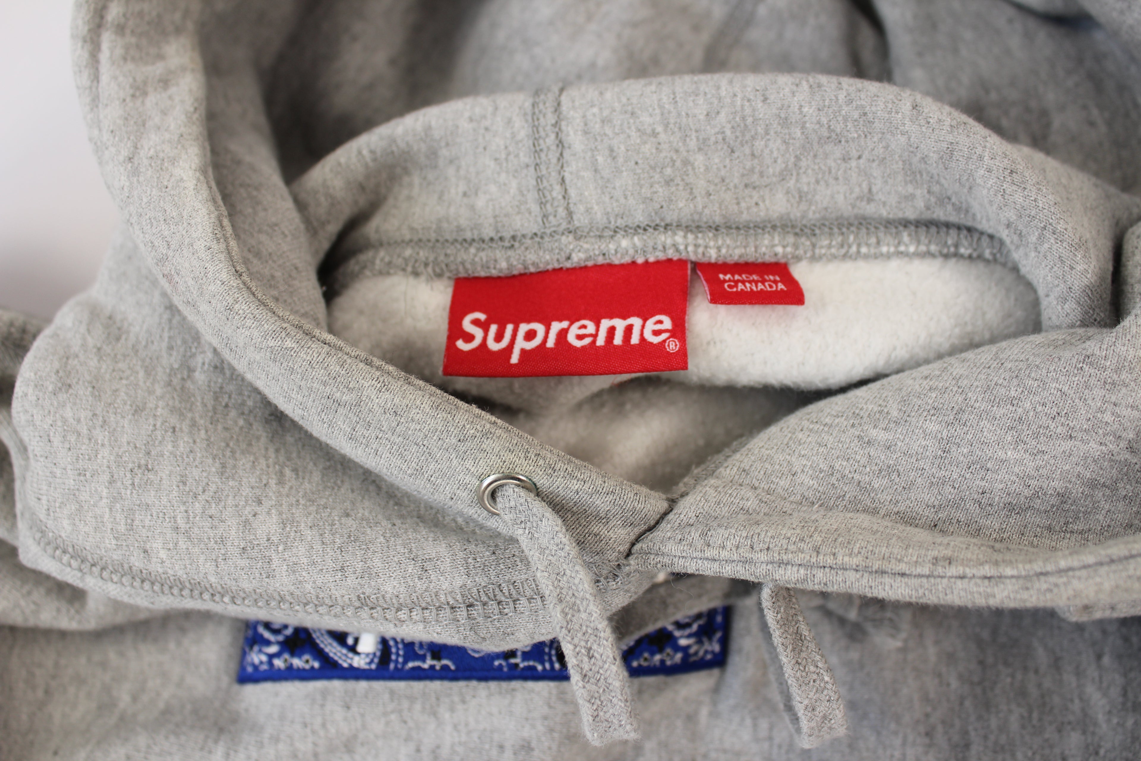 Supreme Bandana Box Logo Hooded Sweatshirt 'Heather Grey'