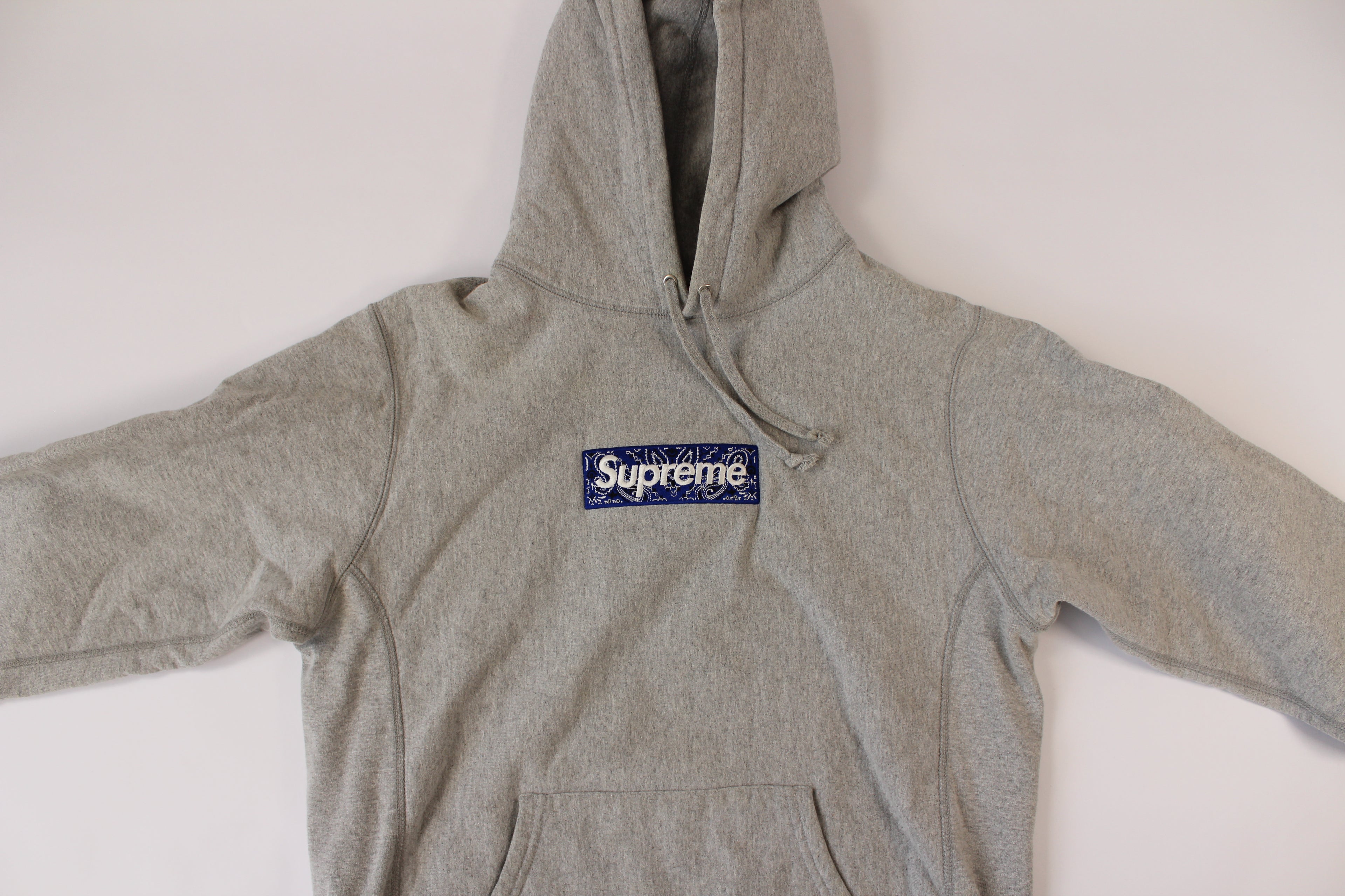 Supreme Bandana Box Logo Hooded Sweatshirt 'Heather Grey'