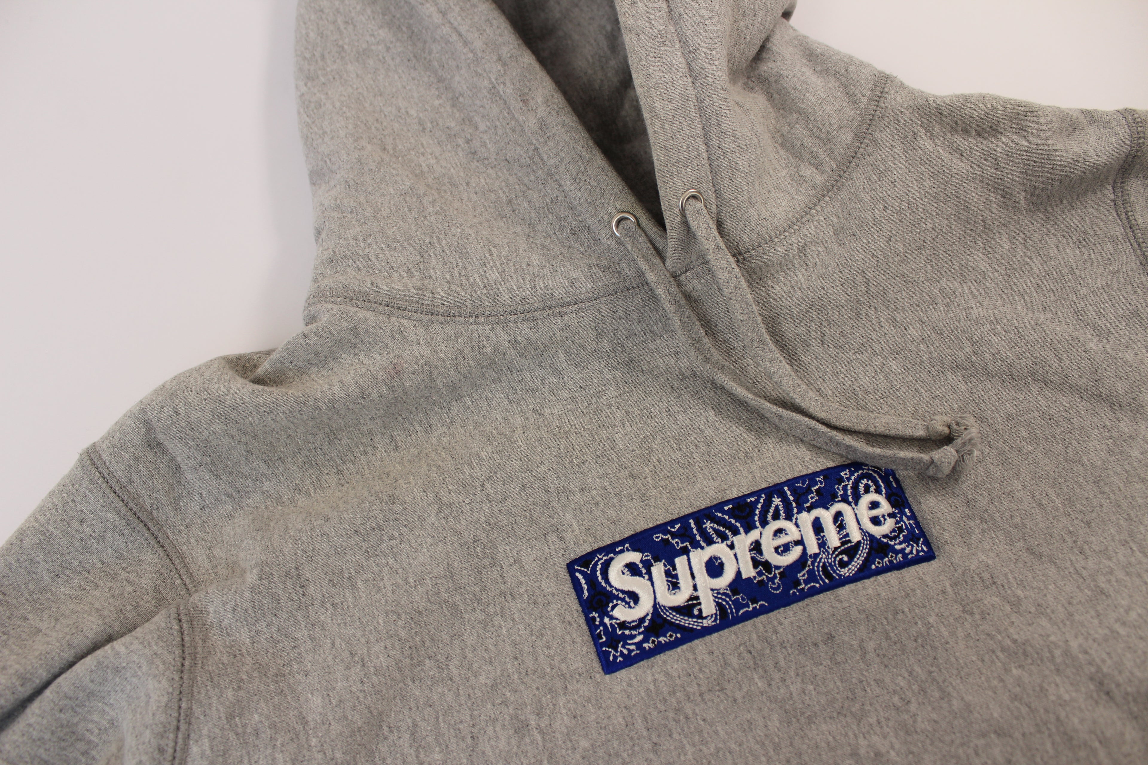 Supreme Bandana Box Logo Hooded Sweatshirt 'Heather Grey'