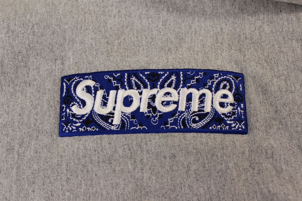 Supreme Bandana Box Logo Hooded Sweatshirt 'Heather Grey'