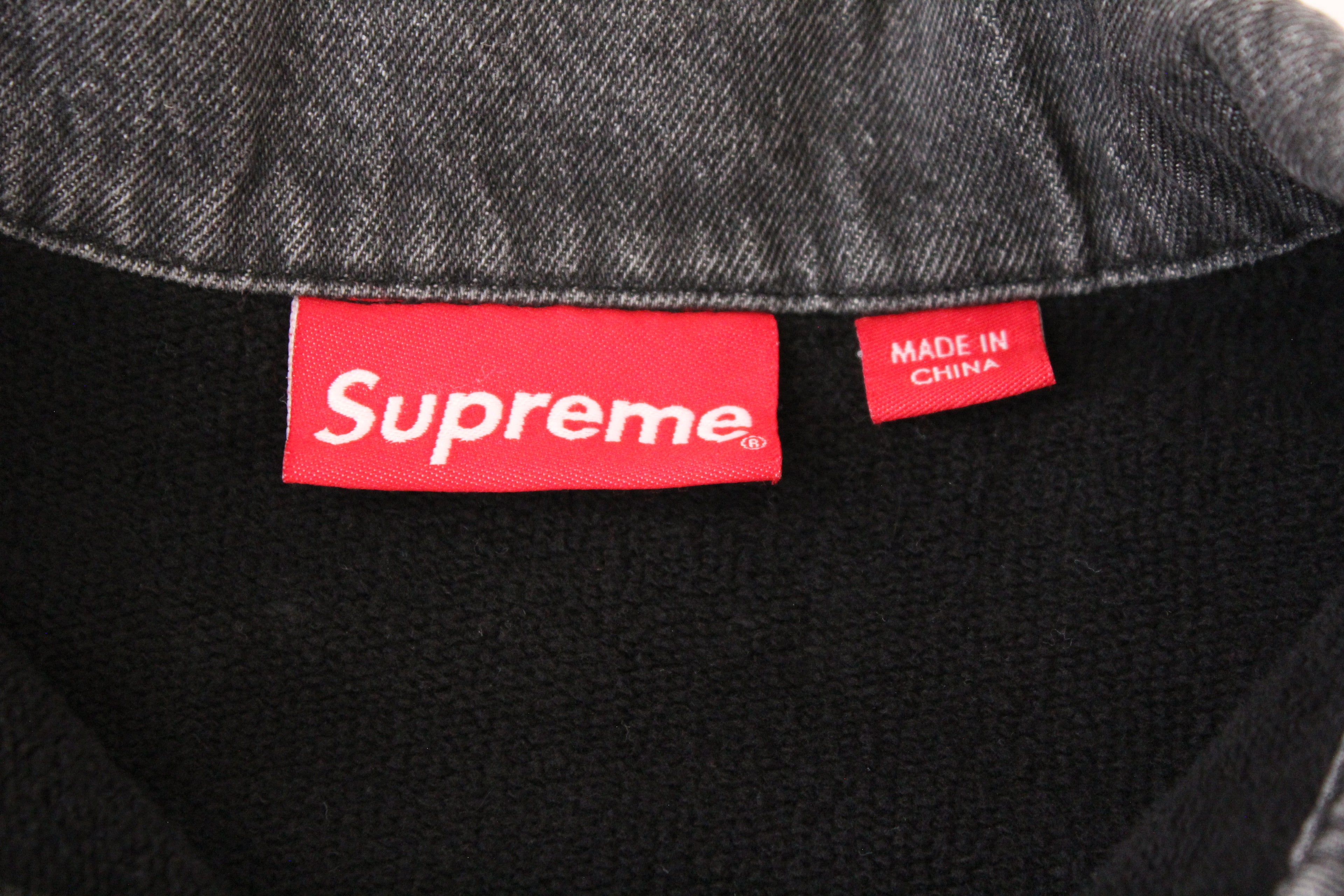 Supreme Denim Collar Half Zip Sweatshirt