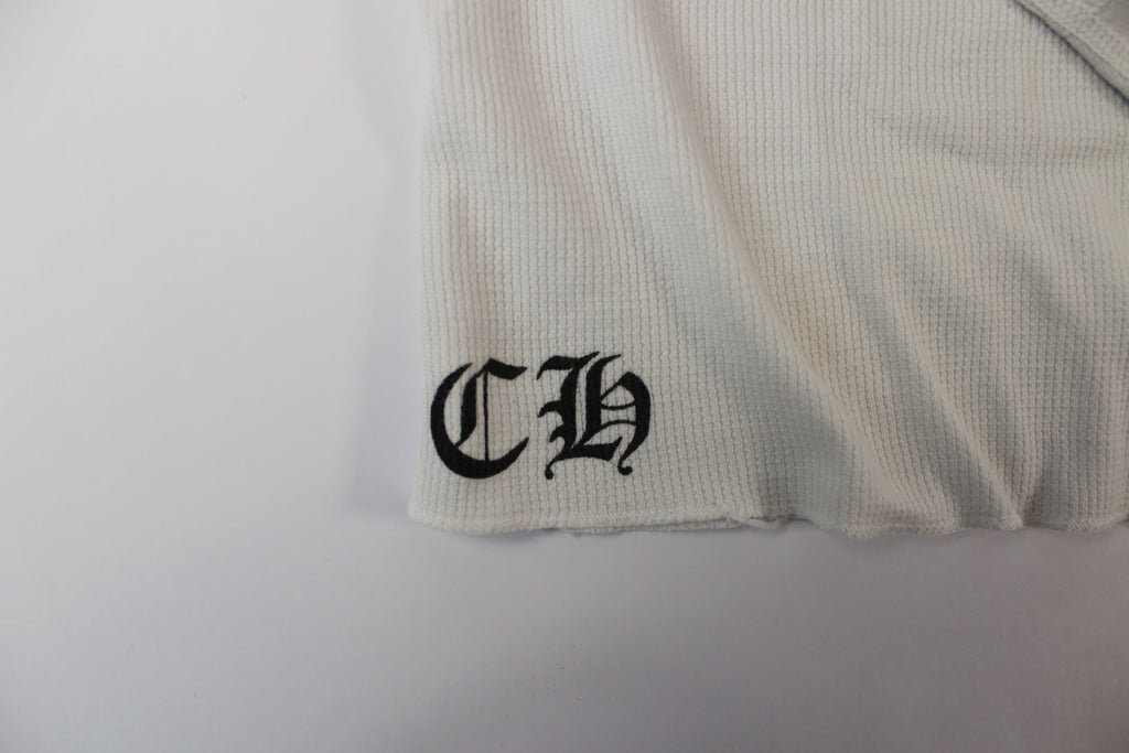 Chrome Hearts White Cemetery Cross Back Print Long Sleeve T-Shirt