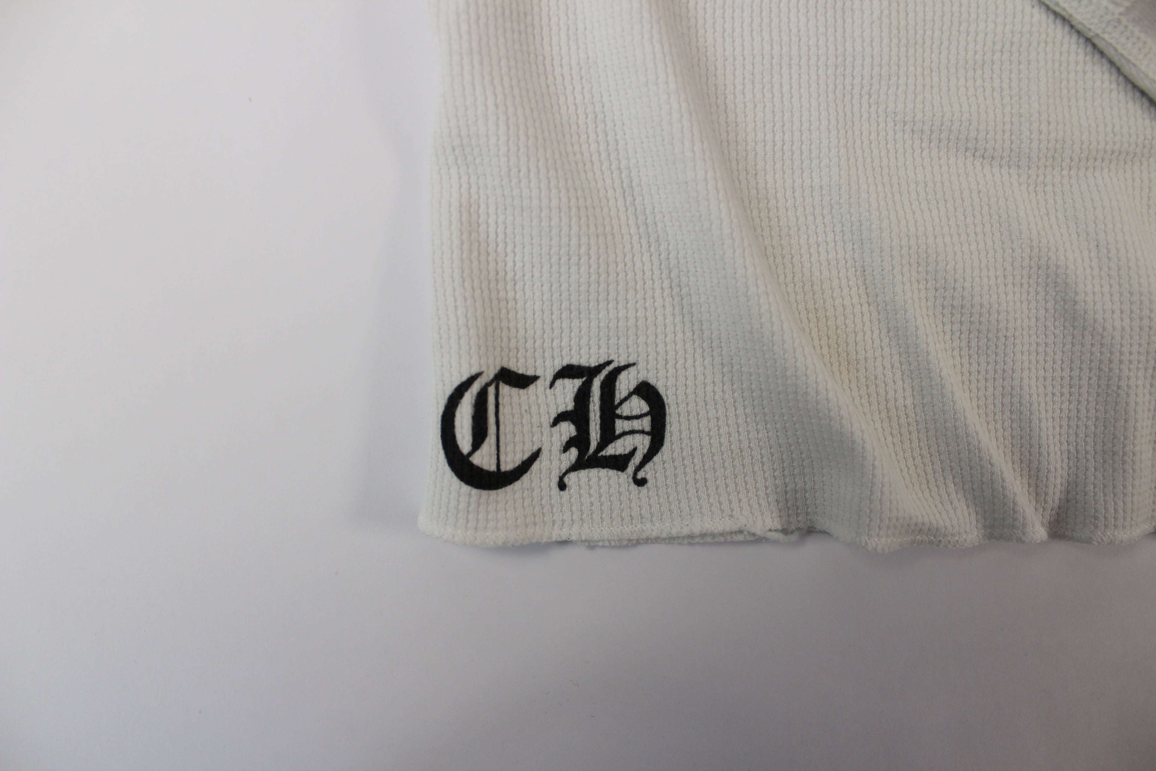 Chrome Hearts White Cemetery Cross Back Print Long Sleeve T-Shirt