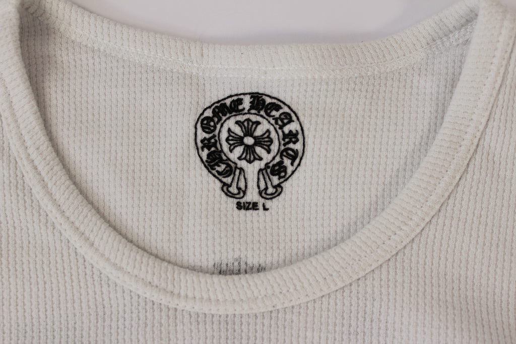 Chrome Hearts White Cemetery Cross Back Print Long Sleeve T-Shirt