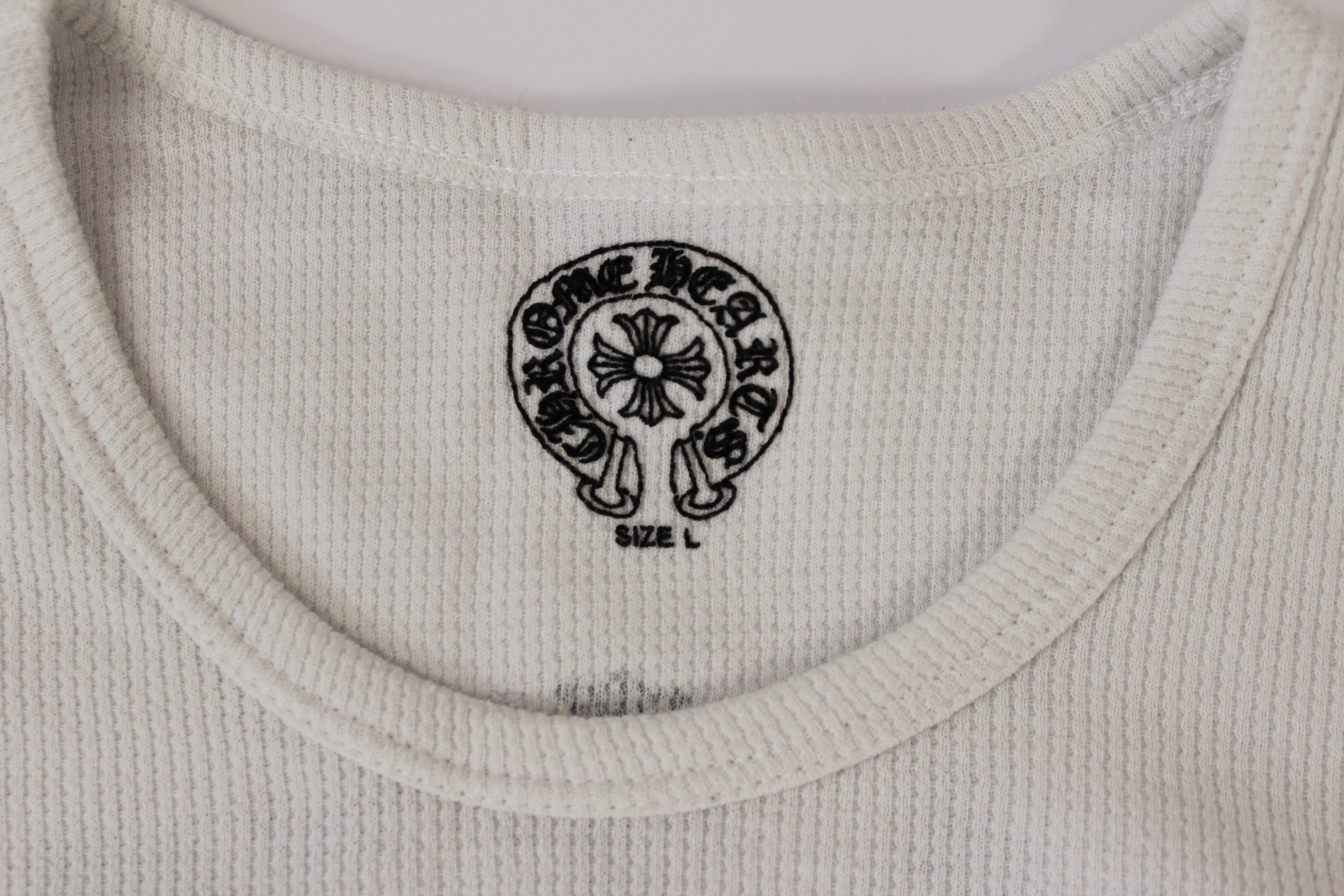 Chrome Hearts White Cemetery Cross Back Print Long Sleeve T-Shirt