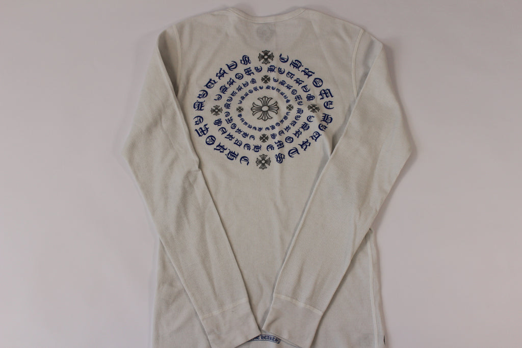 Chrome Hearts White Cemetery Cross Back Print Long Sleeve T-Shirt