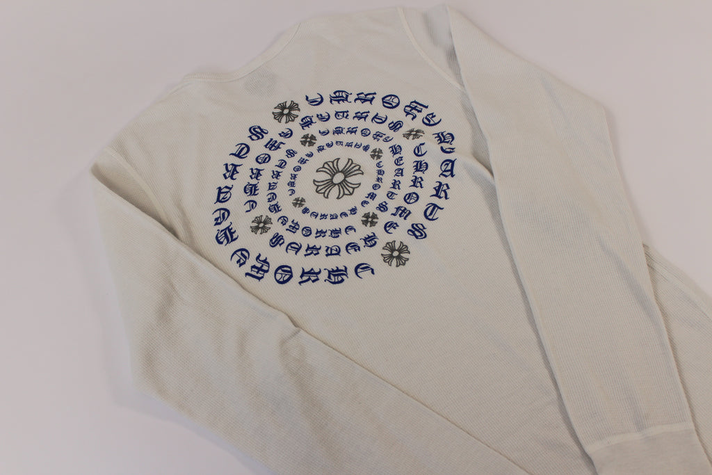 Chrome Hearts White Cemetery Cross Back Print Long Sleeve T-Shirt