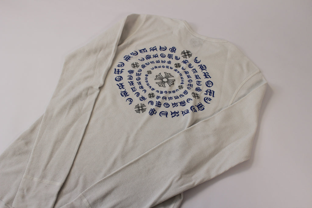 Chrome Hearts White Cemetery Cross Back Print Long Sleeve T-Shirt