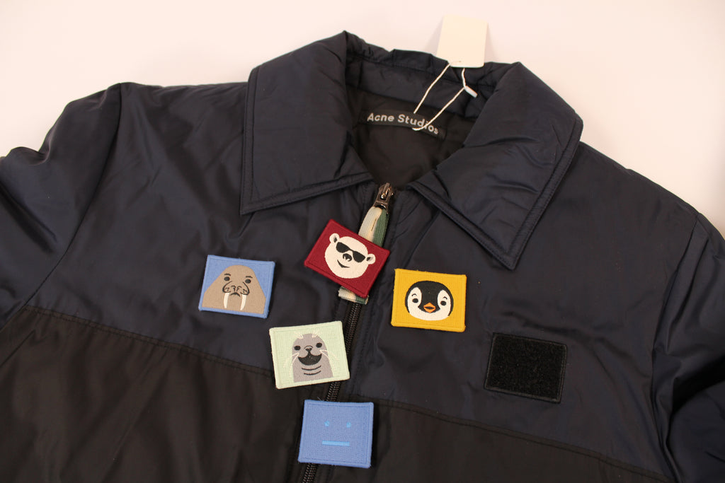 Acne Studios Face Patch Padded Bomber Jacket 'Navy'